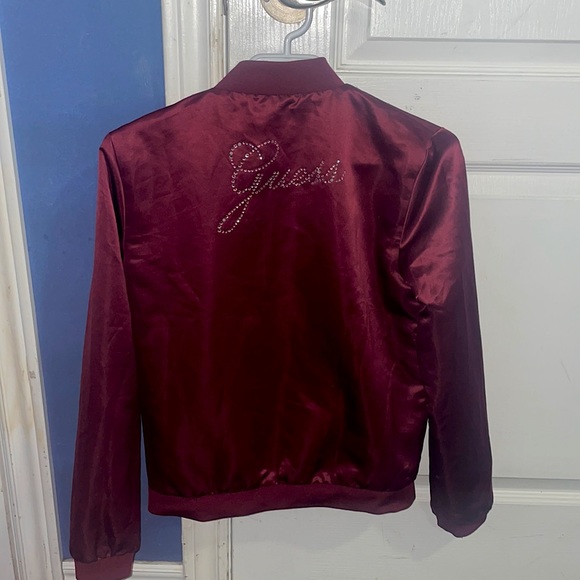 💜guess maroon silk bomber jacket - Picture 4 of 5